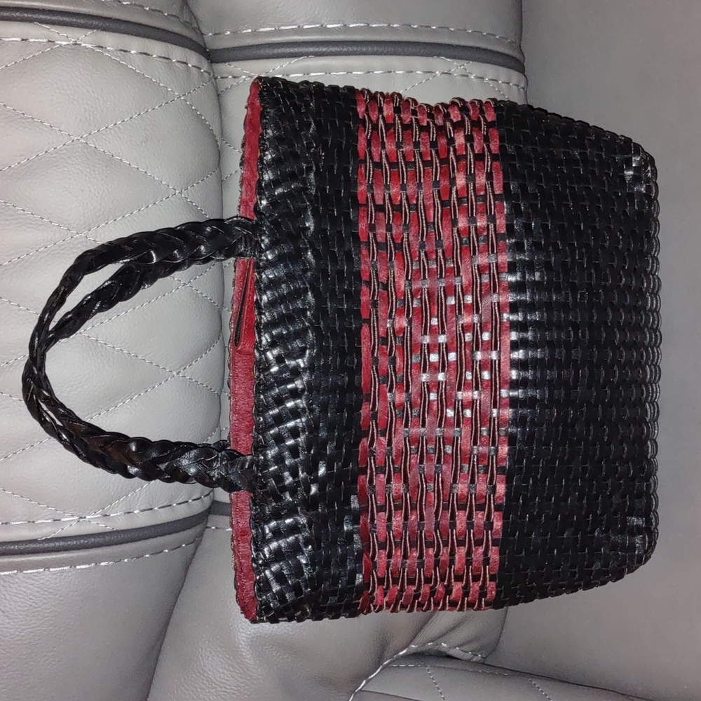 Accents By Sharif Woven Leather Handbag
